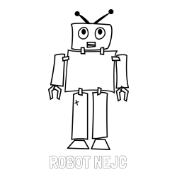 Online izdelana pobarvanka - Pobarvanka imena ROBOT NEJC in pobarvanka robota