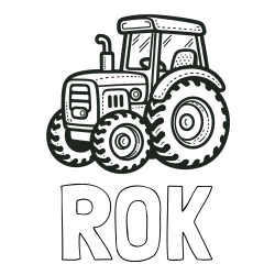 Online izdelana pobarvanka - Pobarvanka imena ROK in pobarvanka čudovitega traktorja