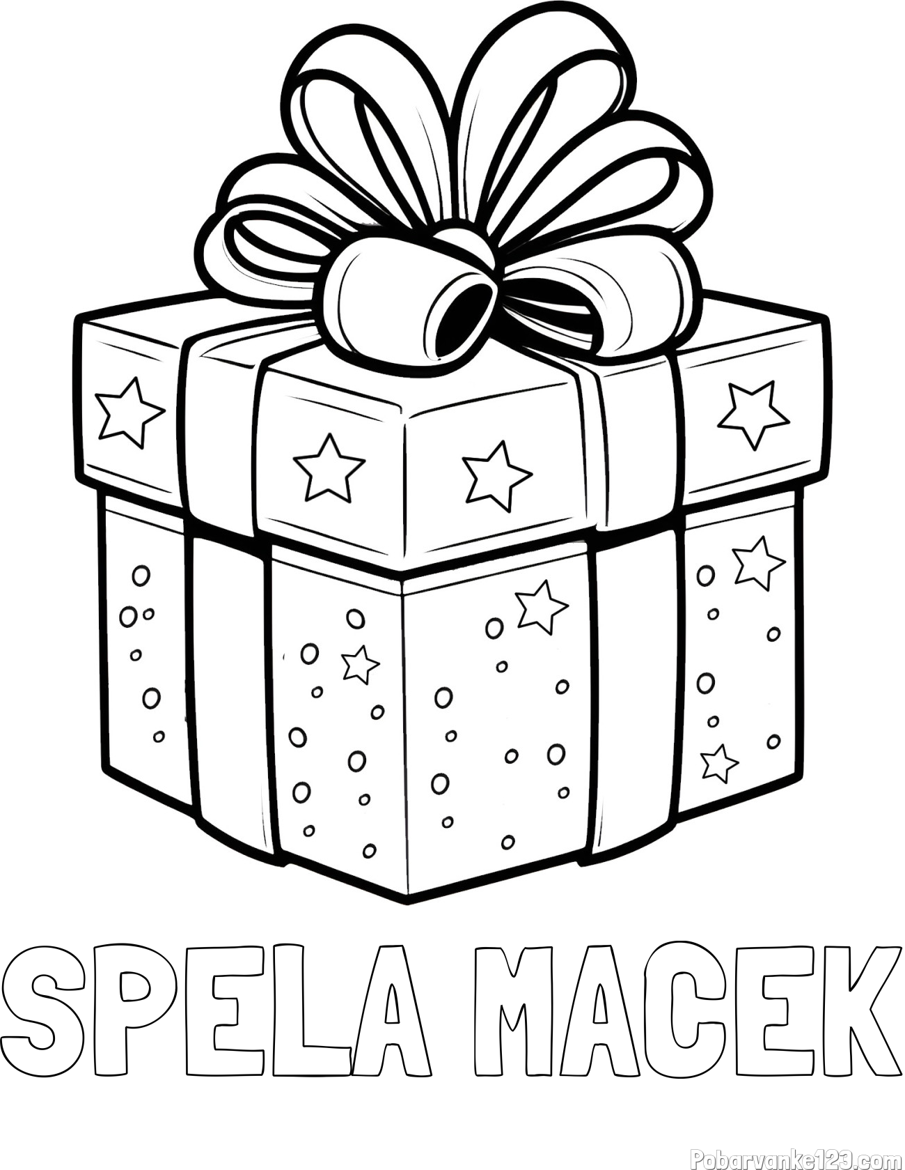 Pobarvanka imena ŠPELA MAČEK in pobarvanka božičnega darila