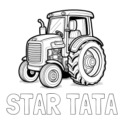 Online izdelana pobarvanka - Pobarvanka imena STAR TATA in pobarvanka starega, a lepega traktorja