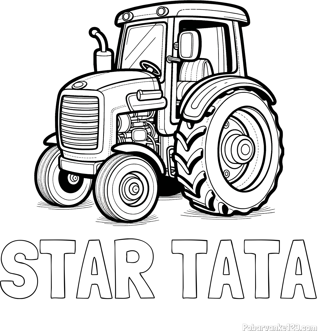 Pobarvanka imena STAR TATA in pobarvanka starega, a lepega traktorja