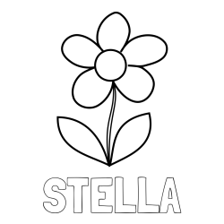 Online izdelana pobarvanka - Pobarvanka imena STELLA in pobarvanka lepe cvetlice