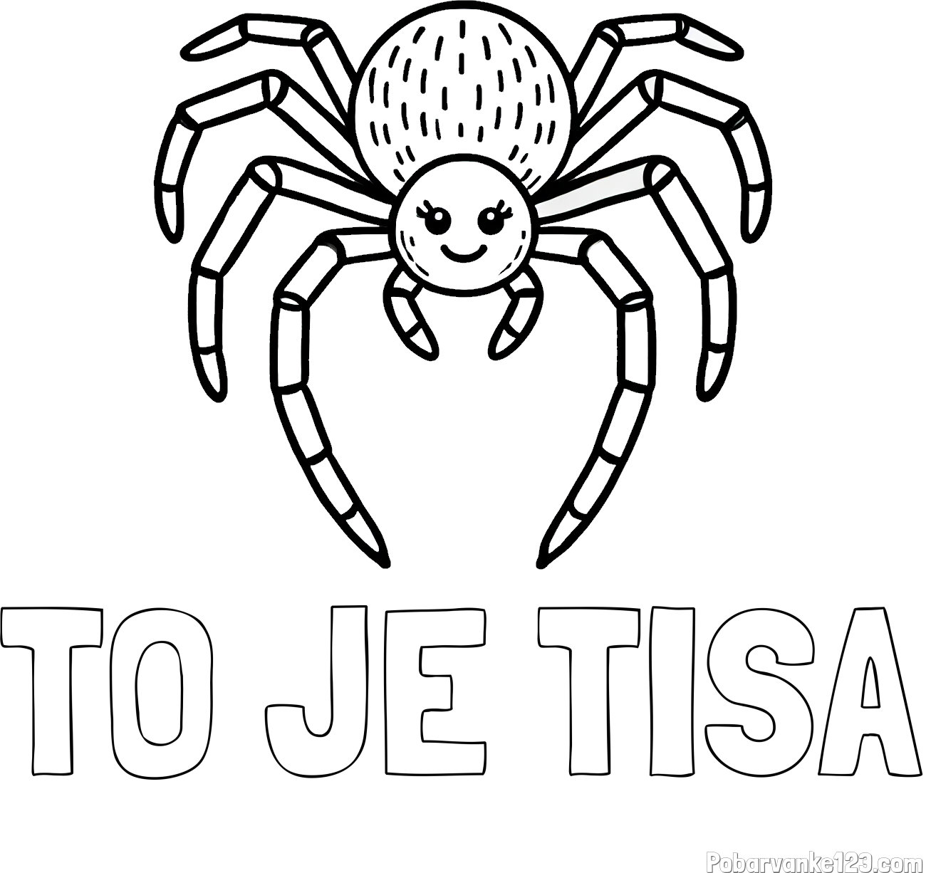 Pobarvanka imena TO JE TISA in pobarvanka veselega pajka