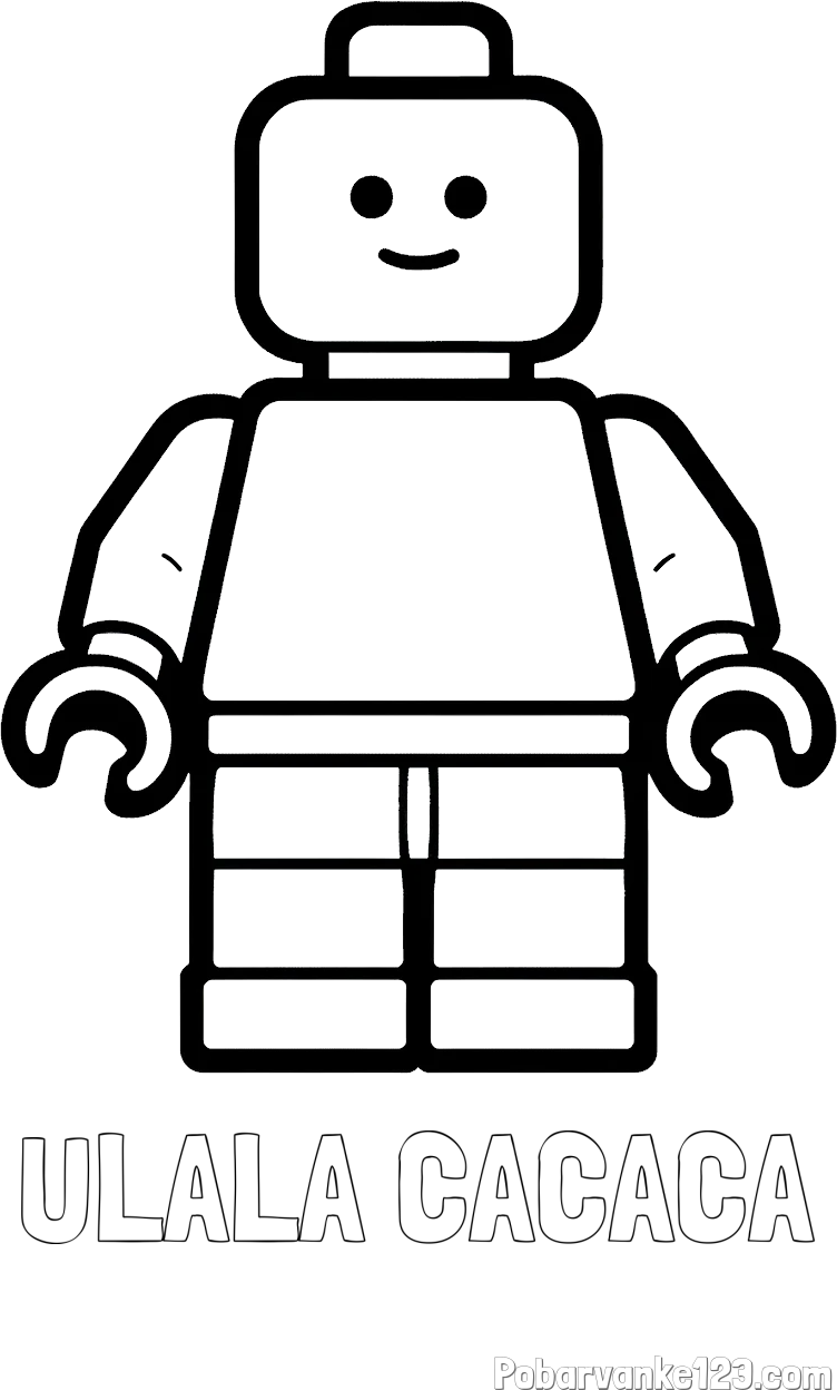 Pobarvanka imena ULALA CACACA in pobarvanka LEGO figurice fanta