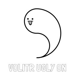 Online izdelana pobarvanka - Pobarvanka imena VOLITR UGLY ON in pobarvanka smešnega duhca