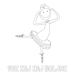 Online izdelana pobarvanka - Pobarvanka imena VSE NAJ NAJ BOLJŠE in pobarvanka balerine