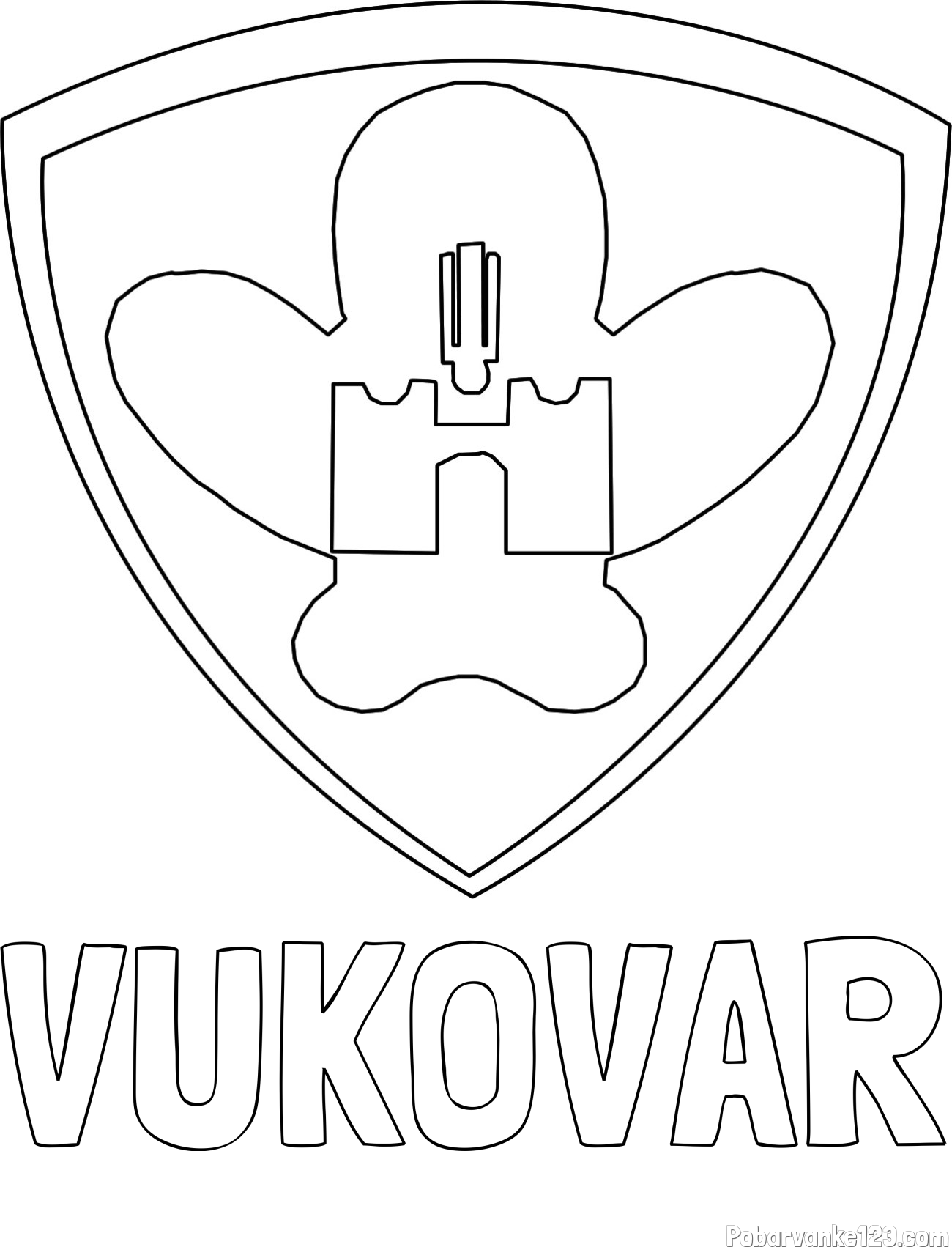 Pobarvanka imena VUKOVAR in pobarvanka NK Maribor (grb)