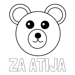 Online izdelana pobarvanka - Pobarvanka imena ZA ATIJA in preprosta pobarvanka medvedka