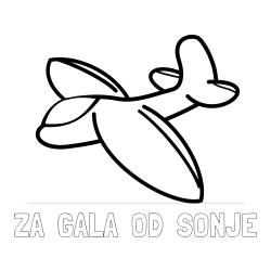 Online izdelana pobarvanka - Pobarvanka imena ZA  GALA  OD  SONJE in pobarvanka majhnega letala