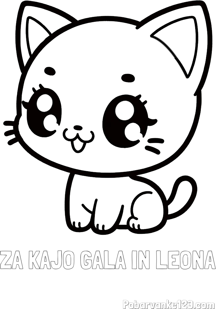Pobarvanka imena ZA KAJO GALA IN LEONA in pobarvnaka ljubke muce v anime slogu