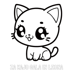 Online izdelana pobarvanka - Pobarvanka imena ZA KAJO GALA IN LEONA in pobarvnaka ljubke muce v anime slogu