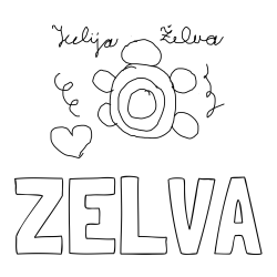 Online izdelana pobarvanka - Pobarvanka imena ZELVA in ZELVICA