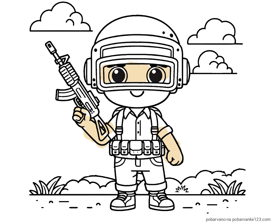 POBARVANA POBARVANKA - Lepa otroška PUBG pobarvanka