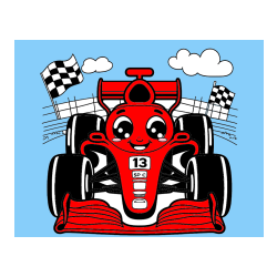 Pobarvana pobarvanka - Otroška pobarvanka FORMULA 1