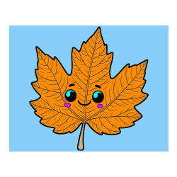 Pobarvana pobarvanka - Otroška pobarvanka nasmejanega lista