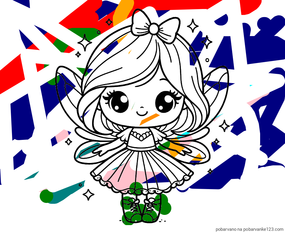 POBARVANA POBARVANKA - Pobarvanka čarobne vile z ljubkim obrazom