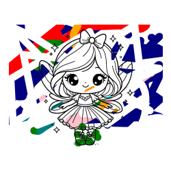 Pobarvana pobarvanka - Pobarvanka čarobne vile z ljubkim obrazom