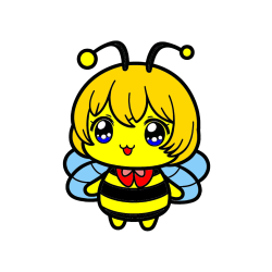 Pobarvana pobarvanka - Pobarvanka čebelice v stilu anime