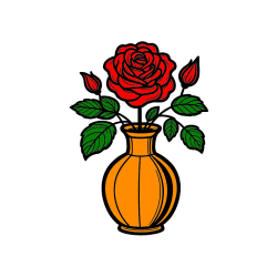 Pobarvana pobarvanka - Pobarvanka čudovite vrtnice v vazi