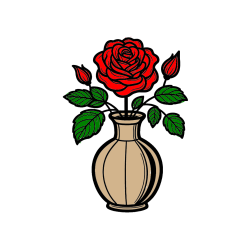 Pobarvana pobarvanka - Pobarvanka čudovite vrtnice v vazi