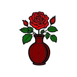 Pobarvana pobarvanka - Pobarvanka čudovite vrtnice v vazi