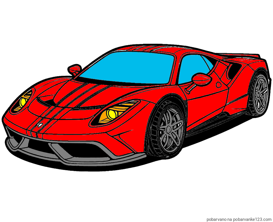 POBARVANA POBARVANKA - Pobarvanka čudovitega športnega avtomobila