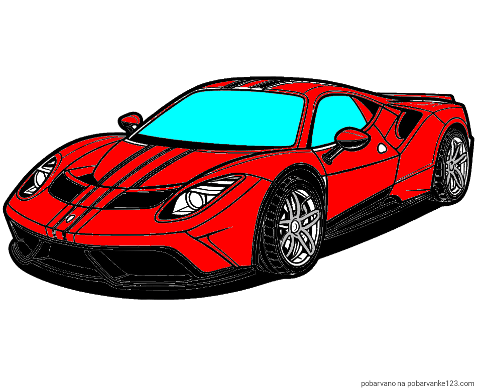 POBARVANA POBARVANKA - Pobarvanka čudovitega športnega avtomobila