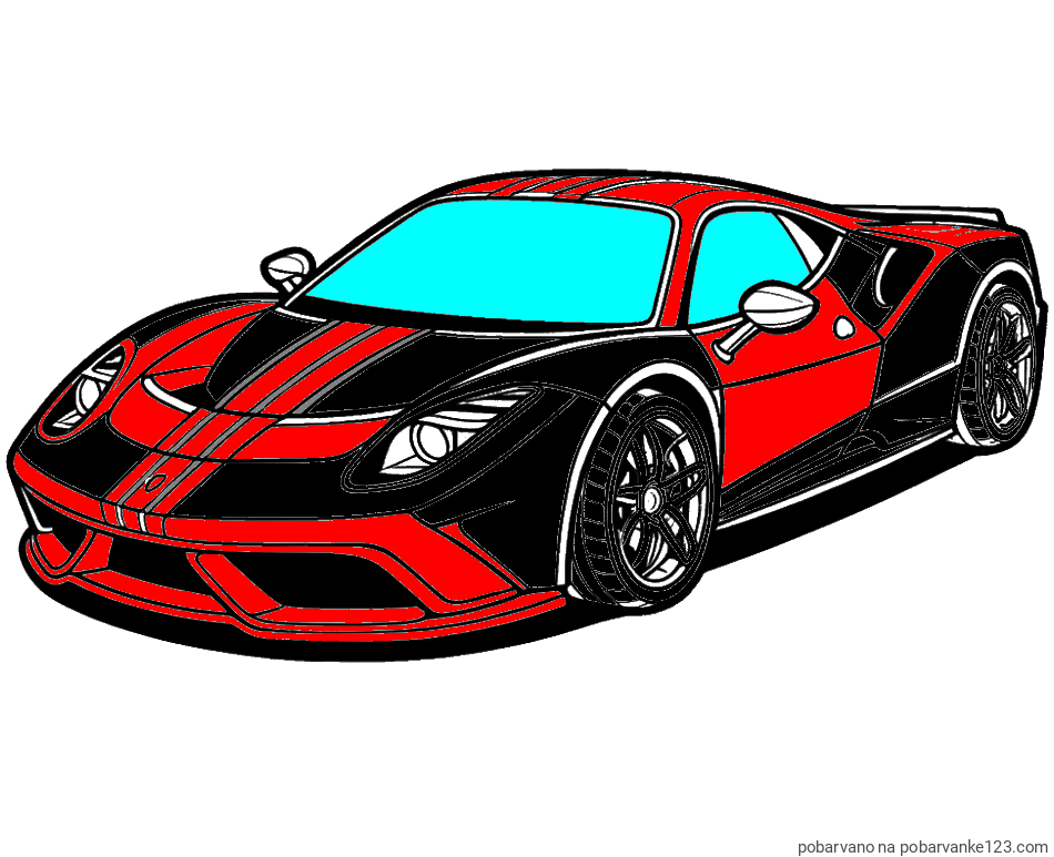 POBARVANA POBARVANKA - Pobarvanka čudovitega športnega avtomobila