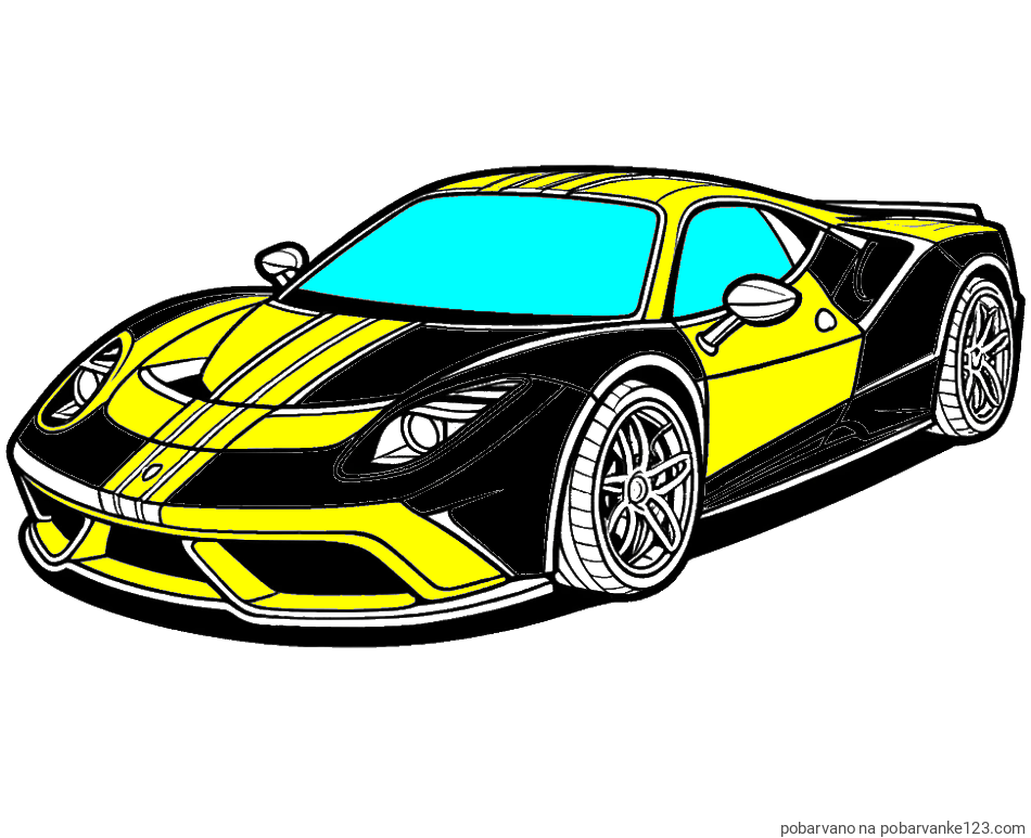 POBARVANA POBARVANKA - Pobarvanka čudovitega športnega avtomobila