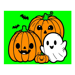 Pobarvana pobarvanka - Pobarvanka duhca in buč za noč čarovnic