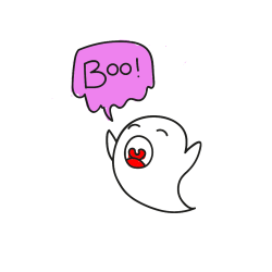 POBARVANA POBARVANKA - Pobarvanka duhca z napisom Boo!