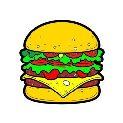 Pobarvana pobarvanka - Pobarvanka hamburger