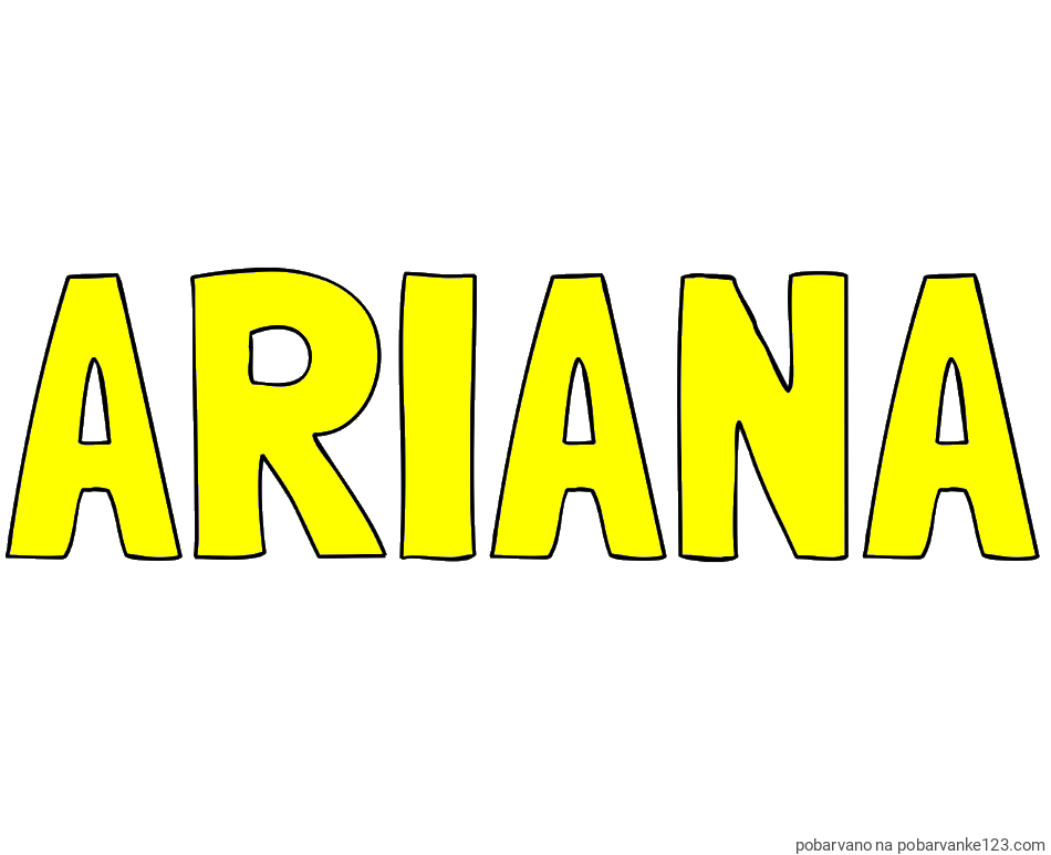 POBARVANA POBARVANKA - Pobarvanka imena ARIANA