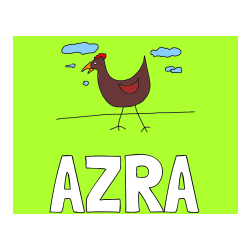 Pobarvana pobarvanka - Pobarvanka imena AZRA in pobarvanka kokoške