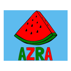 Pobarvana pobarvanka - Pobarvanka imena AZRA in pobarvanka lubenice