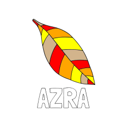 Pobarvana pobarvanka - Pobarvanka imena AZRA in pobarvanka preprostega lista