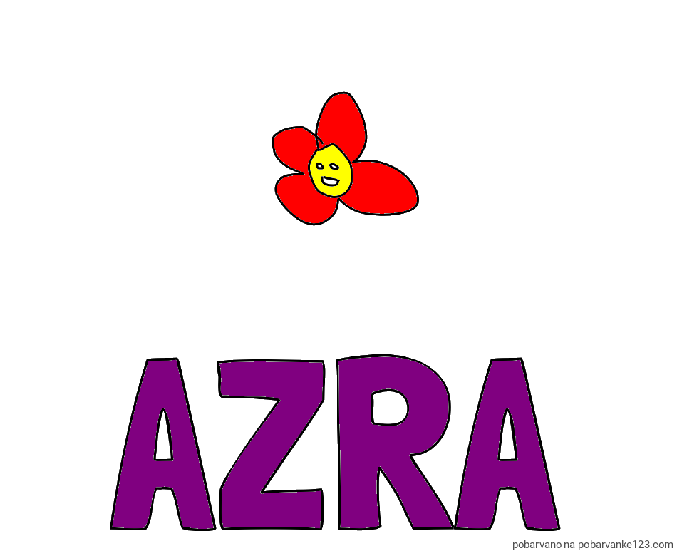 POBARVANA POBARVANKA - Pobarvanka imena AZRA in rozica