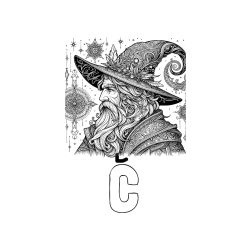 Pobarvana pobarvanka - Pobarvanka imena Č in Čudovita pobarvanka čarovnika