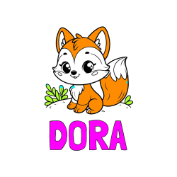 Pobarvana pobarvanka - Pobarvanka imena DORA in pobarvanka lisičke