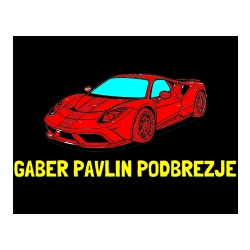 Pobarvana pobarvanka - Pobarvanka imena GABER PAVLIN PODBREZJE in pobarvanka čudovitega športnega avtomobila