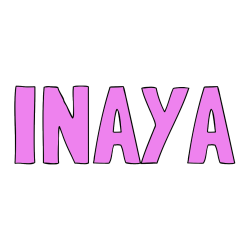 Pobarvana pobarvanka - Pobarvanka imena INAYA