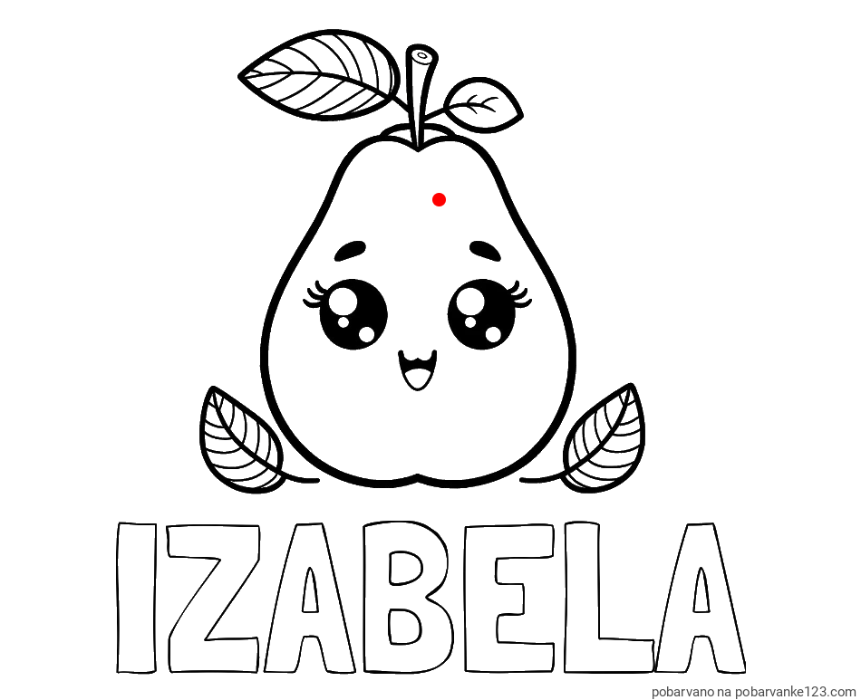 POBARVANA POBARVANKA - Pobarvanka imena IZABELA