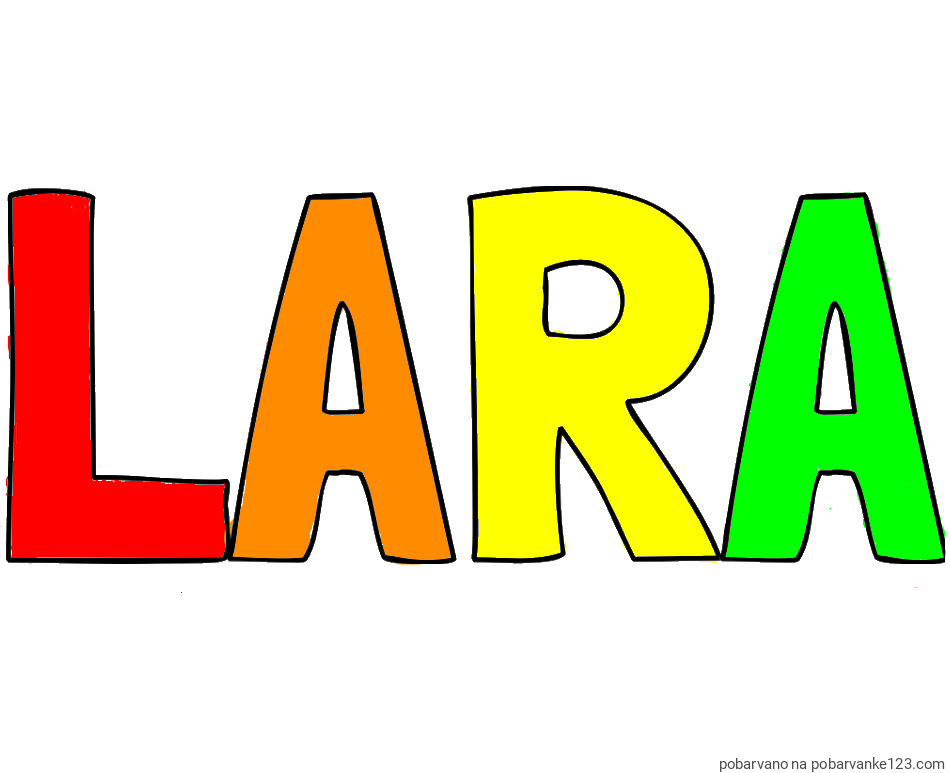POBARVANA POBARVANKA - Pobarvanka imena LARA