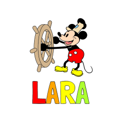 Pobarvana pobarvanka - Pobarvanka imena LARA in pobarvanka Miki Miške (Mickey Mouse)