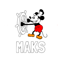Pobarvana pobarvanka - Pobarvanka imena MAKS in pobarvanka Miki Miške (Mickey Mouse)