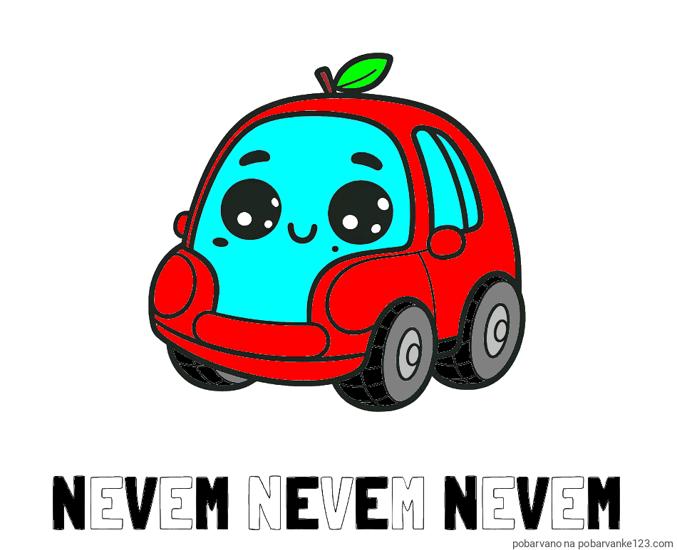 POBARVANA POBARVANKA - Pobarvanka imena NEVEM NEVEM NEVEM in pobarvanka ljubkega avtomobila