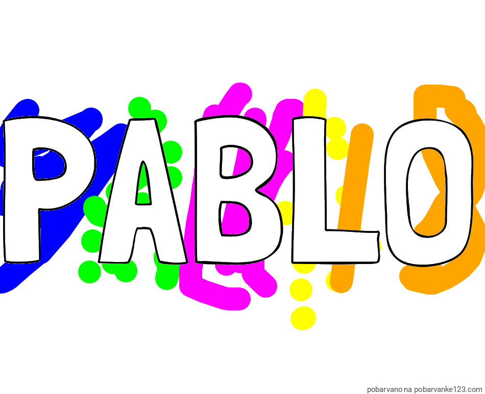 POBARVANA POBARVANKA - Pobarvanka imena PABLO