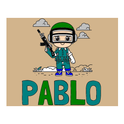 Pobarvana pobarvanka - Pobarvanka imena PABLO in lepa otroška PUBG pobarvanka
