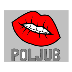 Pobarvana pobarvanka - Pobarvanka imena POLJUB in pobarvanka ustnic