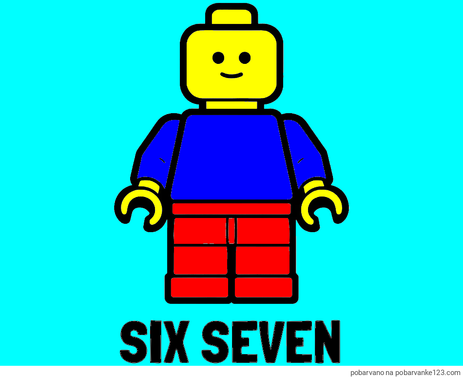 POBARVANA POBARVANKA - Pobarvanka imena SIX SEVEN in pobarvanka LEGO figurice fanta